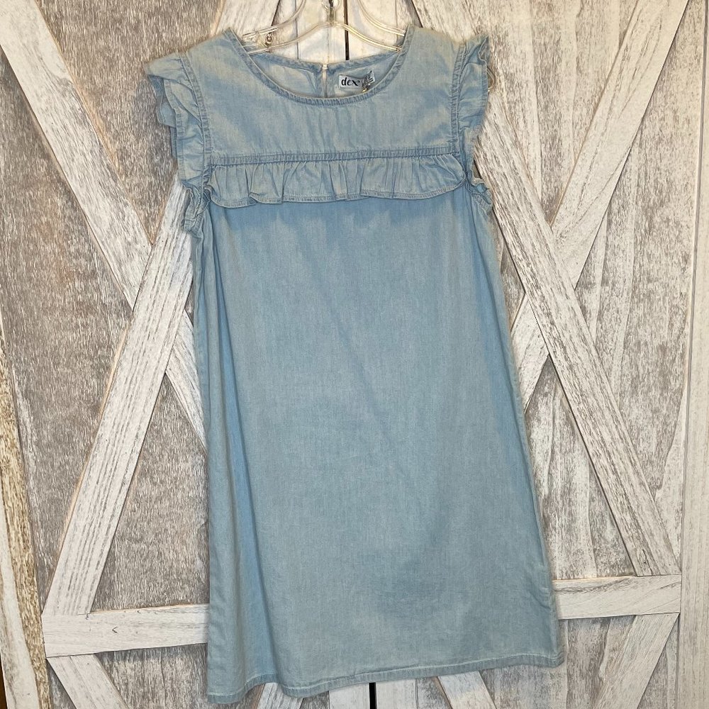 Youth Denim Ruffle Sleeve Dress